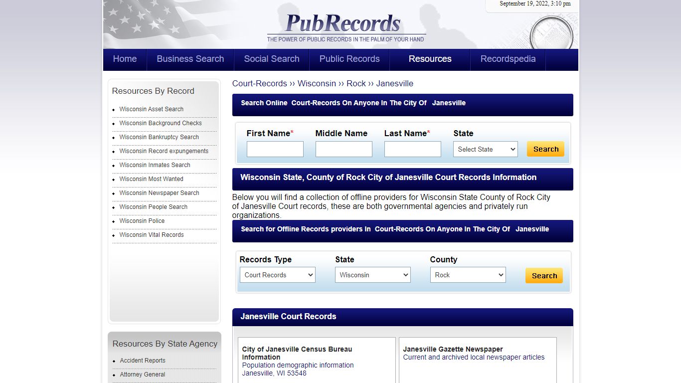 Janesville, Rock County, Wisconsin Court Records - Pubrecords.com